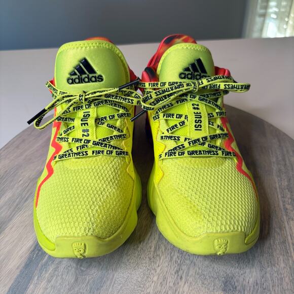 Adidas DON D.O.N. Issue #2 Fire of Greatness Basketball Shoes Yellow Red Size 5 main image 6